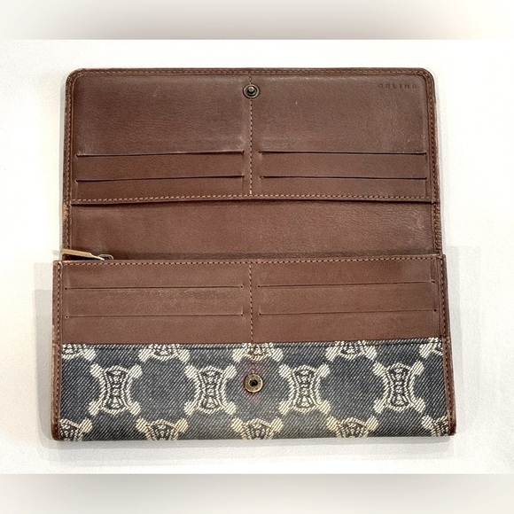 Celine Macadam Denim and Leather Continental Wallet - Picture 3 of 6